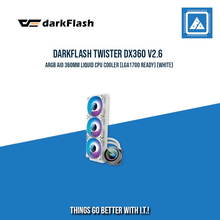 DARKFLASH TWISTER DX360 V2.6 ARGB AIO 360MM LIQUID CPU COOLER (LGA1700 READY) DARKFLASH TWISTER DX360 V2.6 ARGB AIO 360MM LIQUID CPU COOLER (LGA1700 READY)